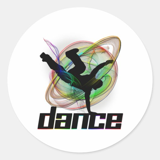 Breakdancing Street Dance Fast Movement Dancing Gi Ronde Sticker (Voorkant)