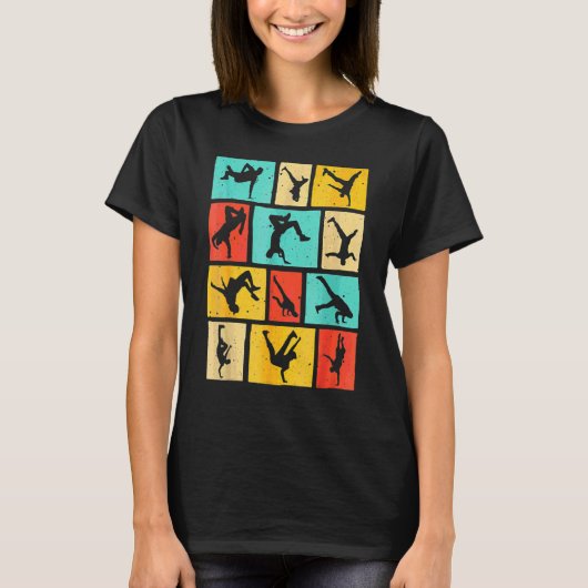 Breakdancing Vintage Hip Hop Cool Breakdanser T-shirt (Voorkant)