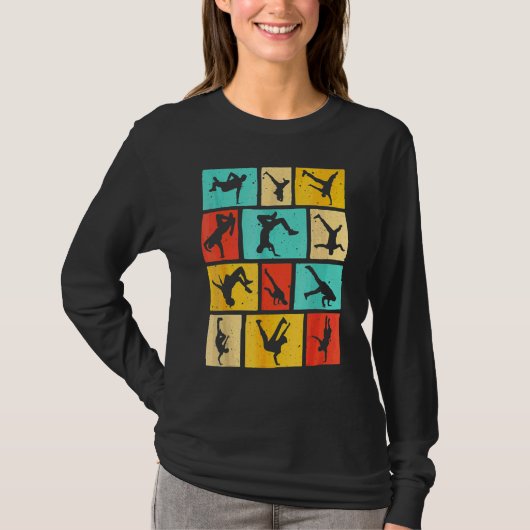Breakdancing Vintage Hip Hop Cool Breakdanser T-shirt (Voorkant)