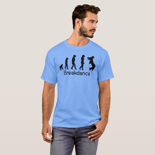 Breakdans Breakdansen Break-dancer Evolutie T-shirt (Voorkant volledig)