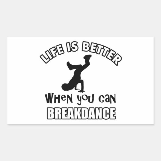 Breakdansdansen design rechthoekige sticker (Voorkant)