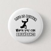 Breakdansdansen design ronde button 5,7 cm (Voorkant)