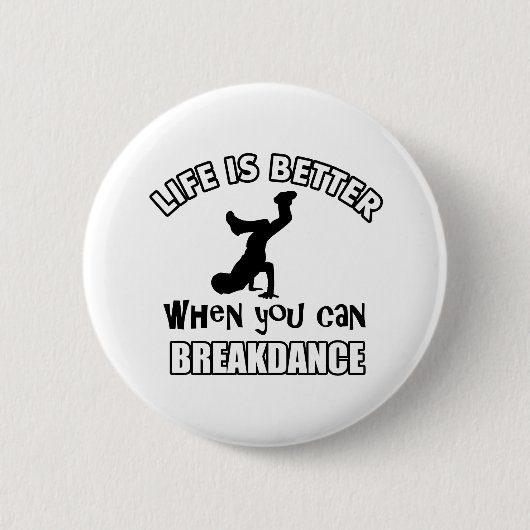 Breakdansdansen design ronde button 5,7 cm (Voorkant)