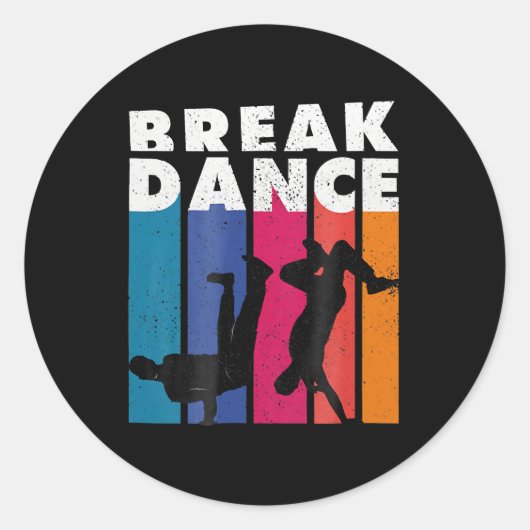 Breakdansen - Breakdans 90s Hip Hop Hiphop Ronde Sticker (Voorkant)