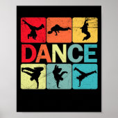 Breakdansende B-Boy Dance Tshirt Breakdans Dancer Poster (Voorkant)
