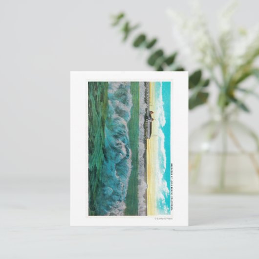 Breakers aan Long Beach, Californië Briefkaart (Staand voorkant)