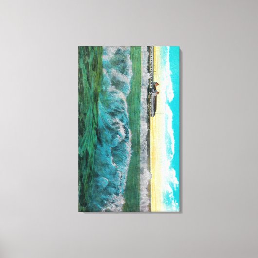 Breakers aan Long Beach, Californië Canvas Afdruk (Voorkant)