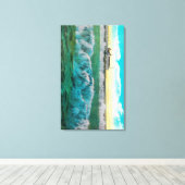 Breakers aan Long Beach, Californië Canvas Afdruk (Insitu (Houten vloer))