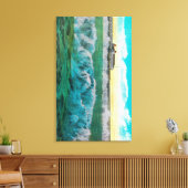 Breakers aan Long Beach, Californië Canvas Afdruk (Insitu (Woonkamer))