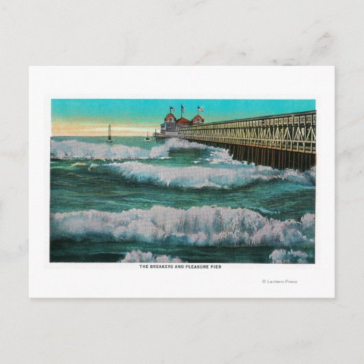 Breakers en plezierbeugelLong Beach, CA Briefkaart (Voorkant)