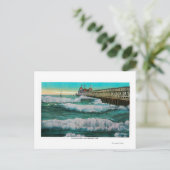 Breakers en plezierbeugelLong Beach, CA Briefkaart (Staand voorkant)