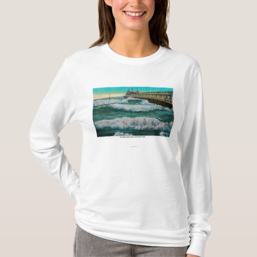 Breakers en plezierbeugelLong Beach, CA T-shirt (Voorkant)