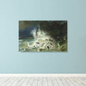 Breakers van Granville Point in het Kanaal Canvas Afdruk (Insitu (Houten vloer))