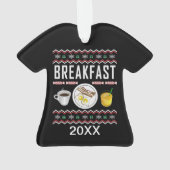 Breakfast Bacon Eggs Juice Ugly KerstSweater Ornament (achterkant)