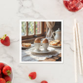 Breakfast Brown Eggs In Egg Cups Servet (Insitu)