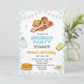 Breakfast brunch Birthday party invitation Kaart (Staand voorkant)