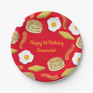 Breakfast Brunch Birthday Party Kinder Cute Papieren Bordje