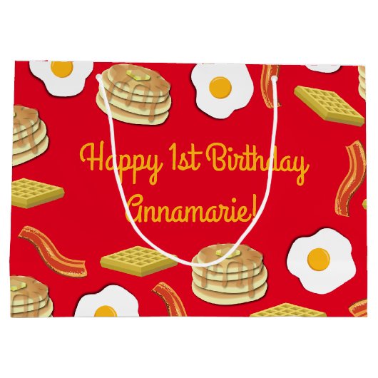 Breakfast Brunch Birthday Party Kinder Groot Cadeauzakje (Achterkant)