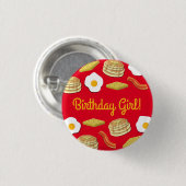 Breakfast Brunch Birthday Party Kinder Ronde Button 3,2 Cm (Voorkant /achterkant)
