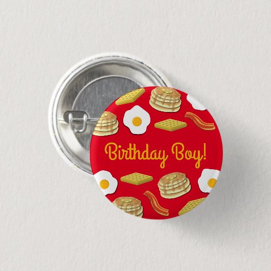 Breakfast Brunch Birthday Party Kinder Ronde Button 3,2 Cm (Voorkant /achterkant)