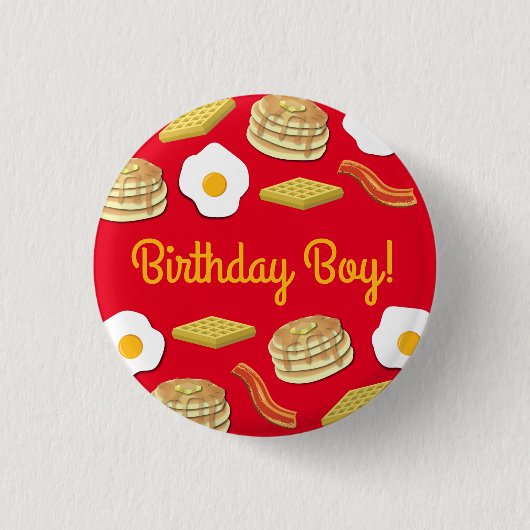 Breakfast Brunch Birthday Party Kinder Ronde Button 3,2 Cm (Voorkant)