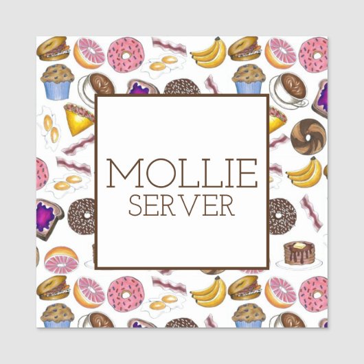 Breakfast Brunch Foods Diner Coffee Shop Server Naamplaatje (Voorkant)
