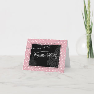 Breakfast & Brunch roze en witte polka punten Feestdagen Kaart