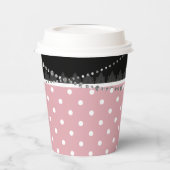 Breakfast & Brunch roze & white polka damask Papieren Bekers (Links)