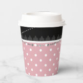 Breakfast & Brunch roze & white polka damask Papieren Bekers (Achterkant)