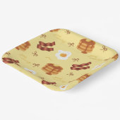 Breakfast Brunch Theme Bacon Eggs Pancakes Pattern Papieren Bordje (Gebogen)