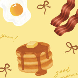 Breakfast Brunch Theme Bacon Eggs Pancakes Pattern Servet