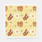 Breakfast Brunch Theme Bacon Eggs Pancakes Pattern Servet (Voorkant)
