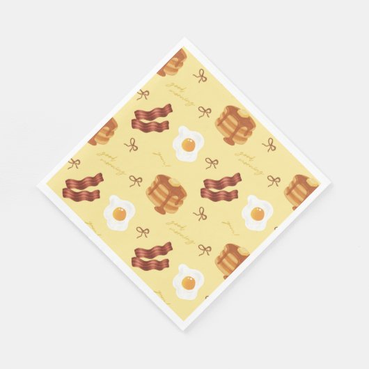 Breakfast Brunch Theme Bacon Eggs Pancakes Pattern Servet (Hoek)