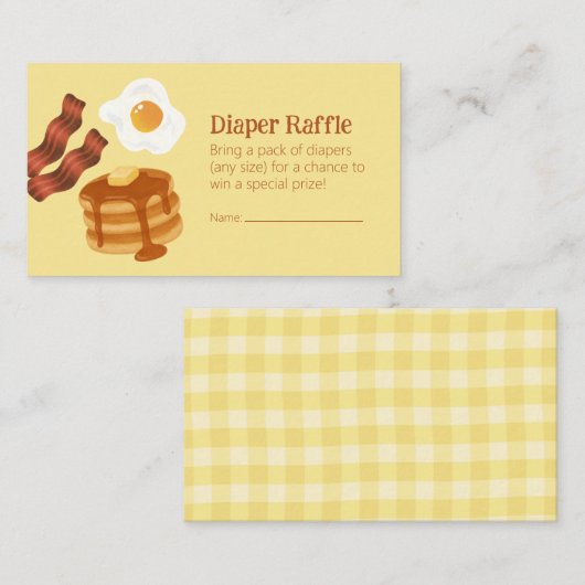 Breakfast Brunch Theme Diaper Raffle Ticket  Informatiekaartje (Voorkant / Achterkant)