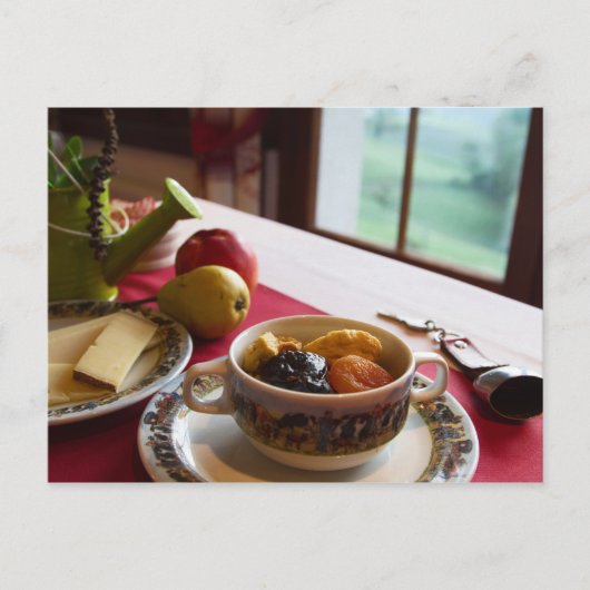 Breakfast Cereal Fruit Cheese Paar Apple Briefkaar Briefkaart (Voorkant)