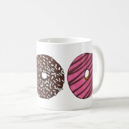 Breakfast Donut Doughnut Shop Junk Food Foodie Koffiemok (Voorkant rechts)