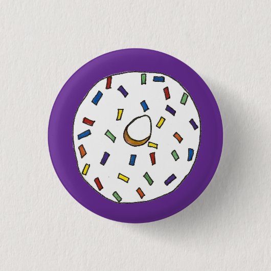 Breakfast Donut Vanilla Frosted Sprinkles Doughnut Ronde Button 3,2 Cm (Voorkant)