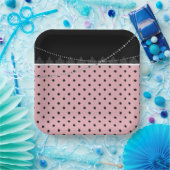 Breakfast en Brunch Pink en zwarte polka punten Papieren Bordje (Feest)