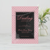 Breakfast en brunch roze en witte stippen kaart (Staand voorkant)