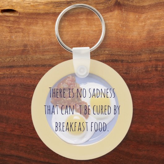 Breakfast Food Eggs op Bord Funny Motivatie Sleutelhanger (Voorkant)