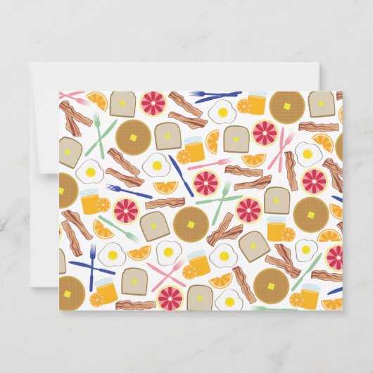 Breakfast Foods Flat Notecards Notitiekaartje (Achterkant)
