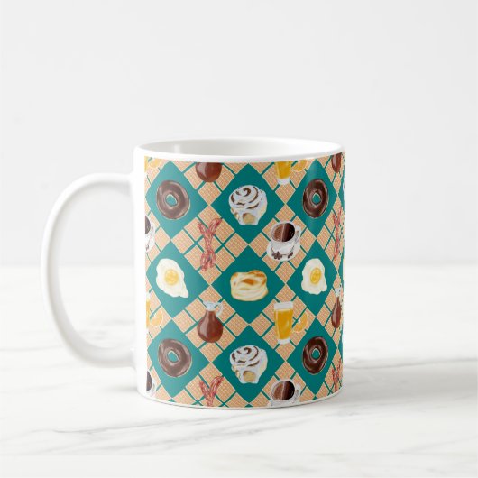 Breakfast Foods Waffle Diamond Pset Coffee Mok (Links)