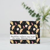 Breakfast Ham en Cilantro Eggs op een croissant Briefkaart (Staand voorkant)