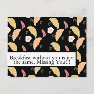 Breakfast Ham en Cilantro Eggs op een croissant Briefkaart