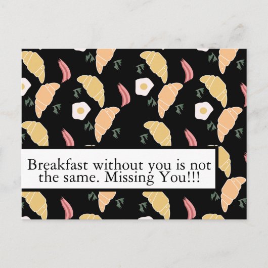 Breakfast Ham en Cilantro Eggs op een croissant Briefkaart (Voorkant)