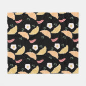 Breakfast Ham en Cilantro Eggs op een croissant Fleece Deken (Voorkant (Horizontaal))