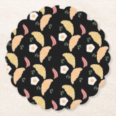 Breakfast Ham en Cilantro Eggs op een croissant Kartonnen Onderzetters (Voorkant)