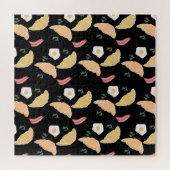 Breakfast Ham en Cilantro Eggs op een croissant Legpuzzel (Horizontaal)