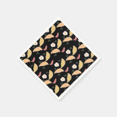 Breakfast Ham en Cilantro Eggs op een croissant Servet (Hoek)