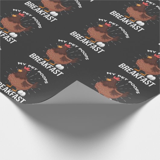 Breakfast Humor Chicken Poops Eggs Funny Farming Cadeaupapier (Hoek)